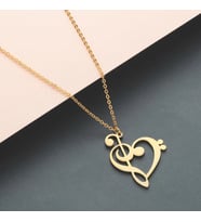 Kişiye Özel 925 Ayar Gümüş Müzik Notası Kolye (Gold)