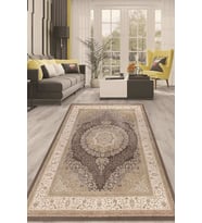 Dijital Kaymaz Taban Yıkanabilir Modern Renkli Salon Halısı Mutfak Halısı Yolluk ND-HT-461 (Kahverengi)