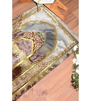 EVDEYA Dijital Baskılı Yıkanabilir Mermer Desen Hediyelik Namazlık Seccade 70x130, Seccade-36-gold, (Kırmızı)