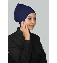 Hazır Pratik Geçmeli Uzun Boru Tesettür Bonesi (Saks)