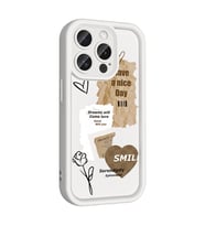 iPhone 14 Pro Kılıf Kamera Korumalı Baskılı Arka Yüzey Klas Kılıf (Beyaz)