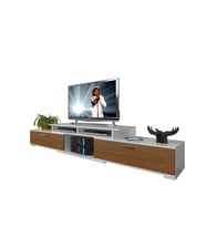 Decoraktiv Flex 130 Slm Tv Ünitesi Tv Sehpası (Beyaz - Ceviz)
