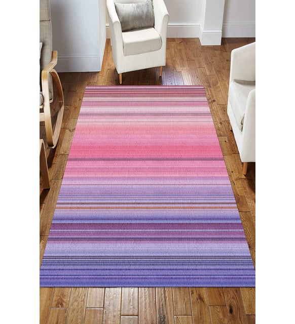 Dijital Kaymaz Taban Yıkanabilir Salon Halısı Mutfak Halısı Koridor Halısı Yolluk ND-HS-389 (Mor)