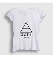 Presmono Kadın Sarı Logo 30 Seconds To Mars T-Shirt 172028tt (Beyaz)