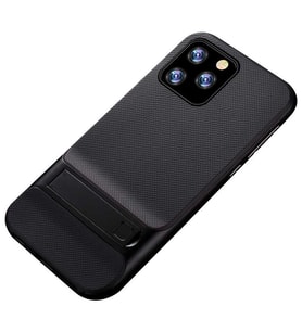iPhone 11 Pro Standlı Korumalı Lüx Silikon (Siyah)