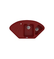 POLEX Cristalüx Granit Evye P-CR1 Tezgah Altı Ve Tezgah Üstü Mutfak Evyesi 104,5x57cm (Bordo)
