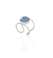 Kadir Jewellery 925 Ayar Gümüş Kaplama Zirkon Taşlı  Kadın Minimal Yüzük (Gece Mavisi)