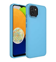 Galaxy A03 Kılıf Zore Luna Dışı Soft Yumuşak İçi Kadife Kılıf (Buz Mavisi)