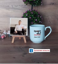 İşaret Dili Öğretmeni Fotoğraflı Dekoratif Taş, Kupa Bardak Beyaz Hediye (Model 5)