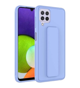 Galaxy A22 4G Kılıf Zore Qstand Katlanabilir Standlı Kılıf (Lila)