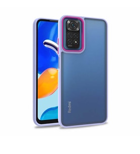 Xiaomi Redmi Note 11T 5G Kılıf Case, Kamera Lens Korumalı Elektroplatin Kaplama Sert PC Koruyucu Colourful Platinum Serisi (Lila)