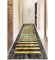 Dijital Baskılı Kaymaz Taban Yıkanabilir Modern Yolluk Ve Koridor Halısı NDU-SD-247 (Sarı)