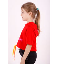 Toontoy Kız Çocuk Instagram Baskılı Kapüşonlu Tişört (Kırmızı)