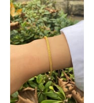 Gümüş Kazaziye El Örgüsü Altın Yaldızlı Zincir Bileklik : Beyaz - Altın Rengi - 18 cm : Siyah-Altın - 19 cm : Gümüş - 22 cm (Siyah - Altın Rengi)