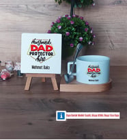 Babaya Hediye Dekoratif Taş, Kupa Bardak Kırmızı Hediye Babaya Doğum Günü Hediyesi (Model 7)