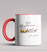 Kişiye Özel Kimya Öğretmeni Temalı Siyah Renk Kupa Bardak 5 (Kırmızı)
