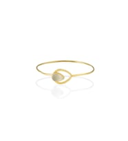 Kadir Jewellery 22 Ayar Altın Kaplama El İşçiliği Zirkon Taşlı Kadın Kelepçe Bilezik (Beyaz)