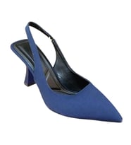 Şiko 809 Kadın Kadeh Ökçe Arka Açık Stiletto Ayakkabı (Lacivert)