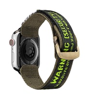 Dux Ducis Apple Watch 42-44-45MM için Kayış Kordon Lylon Loop (Siyah-Yeşil)