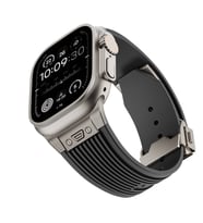 Watch 44mm KRD-113 Spor Görünümlü Silikon Kordon (Siyah)