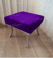 Ayak Ucu Kapı Önü Antre Düz Bench Puf Gümüş Ayak (Lila)