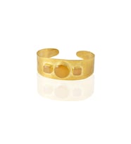 Kadir Jewellery 22 Ayar Altın Kaplama El İşçiliği Zirkon Taşlı Kadın Kelepçe Bilezik (Sarı)