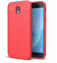 Samsung Galaxy J530 Pro Kılıf Deri Tarzı Niss Silikon Case (Kırmızı)