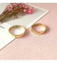 Kişiye Özel 925 Ayar Gümüş Çift Tarih Yüzük (Gold)