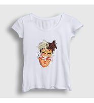 Presmono Kadın Sarı Melting XXXTentacion T-Shirt 48129tt (Beyaz)
