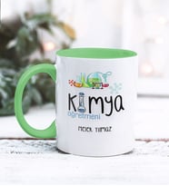 Kimya Öğretmeni Tasarımlı Kişiye Özel Kupa Bardak (Yeşil)