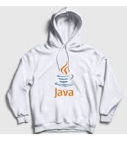 Presmono Unisex Beyaz Java Coder Programmer Developer Yazılımcı Kapüşonlu Sweatshirt 335460tt (Beyaz)