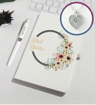 Kişiye Özel Defter Kalem Set 93121 (Vizon) Kolyeli