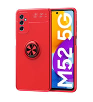 Samsung Galaxy M52 Kılıf Yüzüklü Magnetli Ravel Case (Kırmızı)