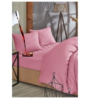 Formeya Gri Sıvı Geçirmez Kapitone %100 Pamuk Alez Ve Nevresim Set (Pembe)