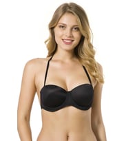 Le Jardin 7042-B Destekli-Balenli Micro Sırtı Şeffaf Sütyen (Siyah)