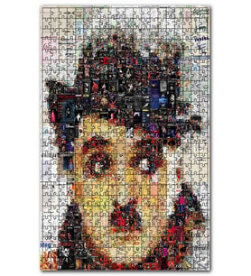 Cakapuzzle Charlie Chaplin Mozaik Puzzle Yapboz MDF (Ahşap) (1000 Parça)