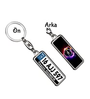 Kişiye Özel Plaka Metal Anahtarlık   Opel Aşk Logo (Gümüş)