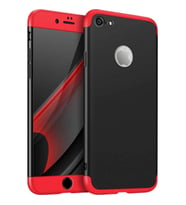 Apple iPhone 6 Plus Uyumlu GKK Kılıf 360 Derece Tam Koruma (Kırmızı-Siyah)