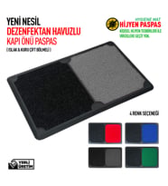 Yeni Nesil Islak - Kuru Dezenfektan Havuzlu Hijyen Paspas 50x80 (Gri)
