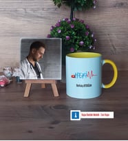 Hekim Fotoğraflı Dekoratif Taş, Kupa Bardak Beyaz Hediye (Model 7)
