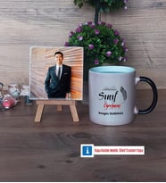 Sınıf Öğretmeni Fotoğraflı Dekoratif Taş, Kupa Bardak Beyaz Hediye (Model 9)