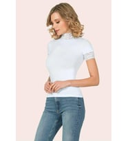 Anıt Bayan Dantelli Balıkçı Yaka Fanila Atlet Body 2180 (Beyaz)