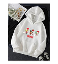 One Piece Yılbaşı Kapşonlu Sweatshirt (Beyaz)