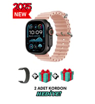 Akıllı Saat Watch ULTRA2 49MM Kordon Hediyeli - Son Versiyon (Siyah-Pembe)