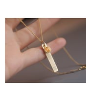 Papatya Silver 925 Ayar Gümüş Rose Kaplama Doğum Taşı Plaka Harf Kolye (Sarı)