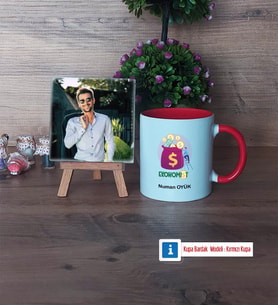 Ekonomist Fotoğraflı Dekoratif Taş, Kupa Bardak Beyaz Hediye (Model 2)