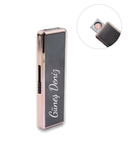 Kişiye Özel Elektronik Alevsiz Mavi Renk USB Şarjlı Çakmak (Metal)
