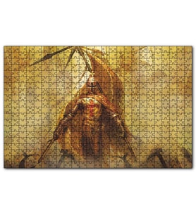 Cakapuzzle Zırhlı Haçlı Şövalyesi ve Savaş Sancakları  Puzzle Yapboz MDF (Ahşap) (500 Parça)
