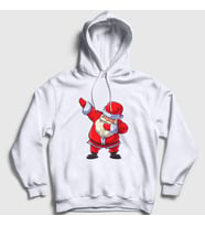 Presmono Unisex Gri Dabbing Noel Baba Santa Claus Yılbaşı Kapüşonlu Sweatshirt 269310tt (Beyaz)
