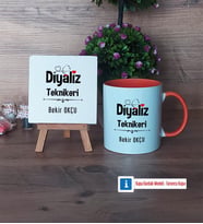 Diyaliz Teknikeri Dekoratif Taş, Kupa Bardak Kırmızı Hediye (Model 12)